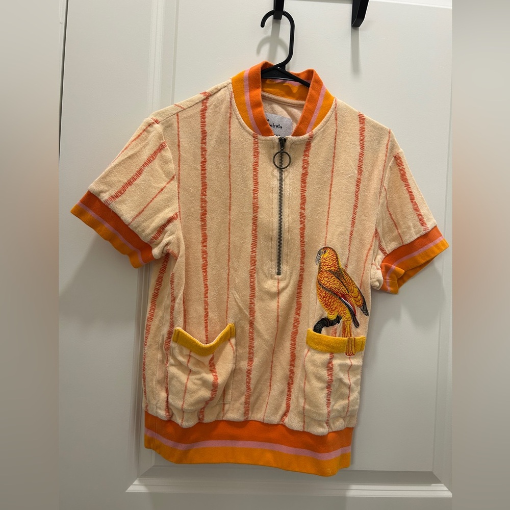 Tombolo x vasquiat parrot cabana shirt